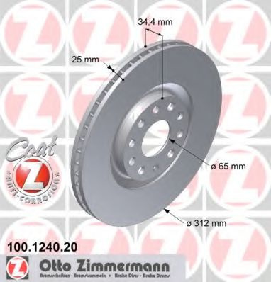 Disc frana SEAT IBIZA V (6J5, 6P1) (2008 - 2016) ZIMMERMANN 100.1240.20 piesa NOUA