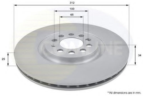 Disc frana SEAT IBIZA V SPORTCOUPE (6J1, 6P5) (2008 - 2016) COMLINE ADC1438V piesa NOUA