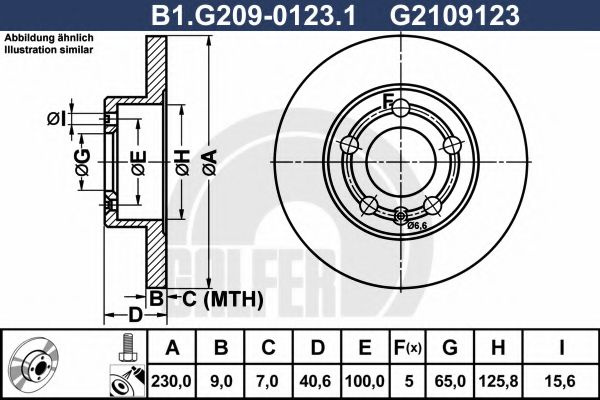 Disc frana SEAT IBIZA V ST (6J8, 6P8) (2010 - 2016) GALFER B1.G209-0123.1 piesa NOUA