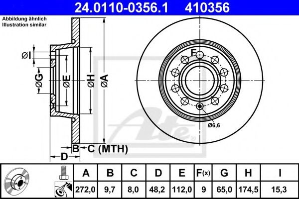 Disc frana SEAT LEON (1P1) (2005 - 2012) ATE 24.0110-0356.1 piesa NOUA