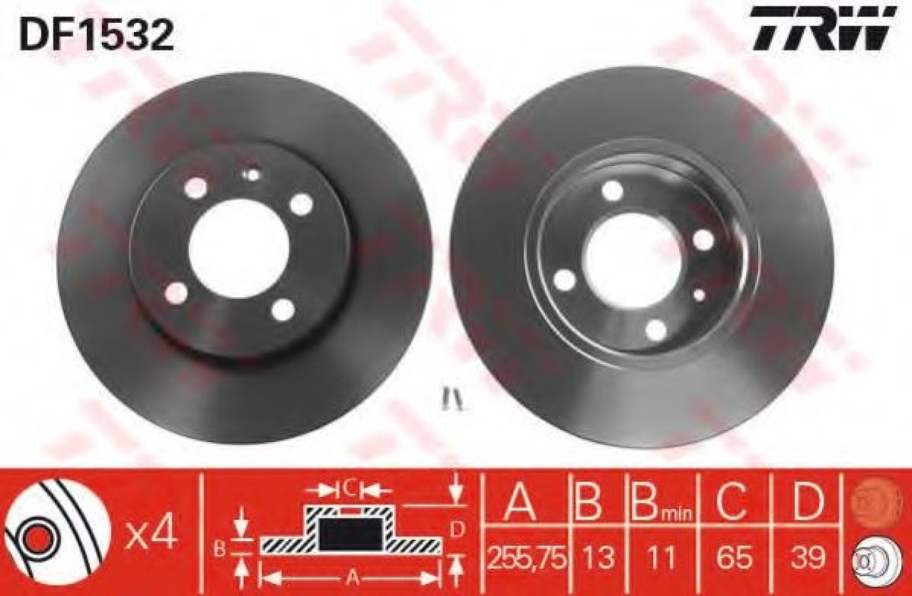 Disc frana SEAT TOLEDO I (1L) (1991 - 1999) TRW DF1532 piesa NOUA