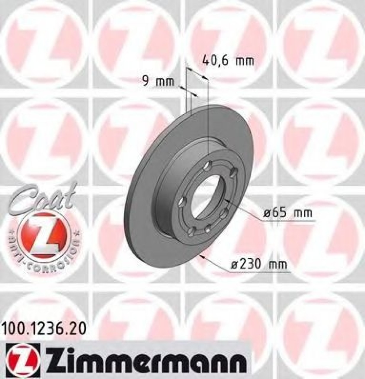 Disc frana SEAT TOLEDO IV (KG3) (2012 - 2016) ZIMMERMANN 100.1236.20 piesa NOUA