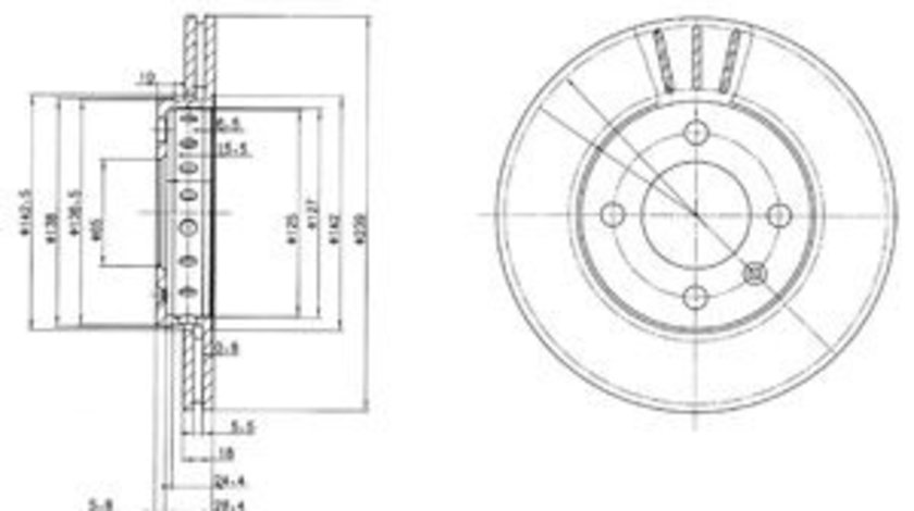 Disc frana SKODA FABIA I (6Y2) (1999 - 2008) KRIEGER 0950004023 piesa NOUA