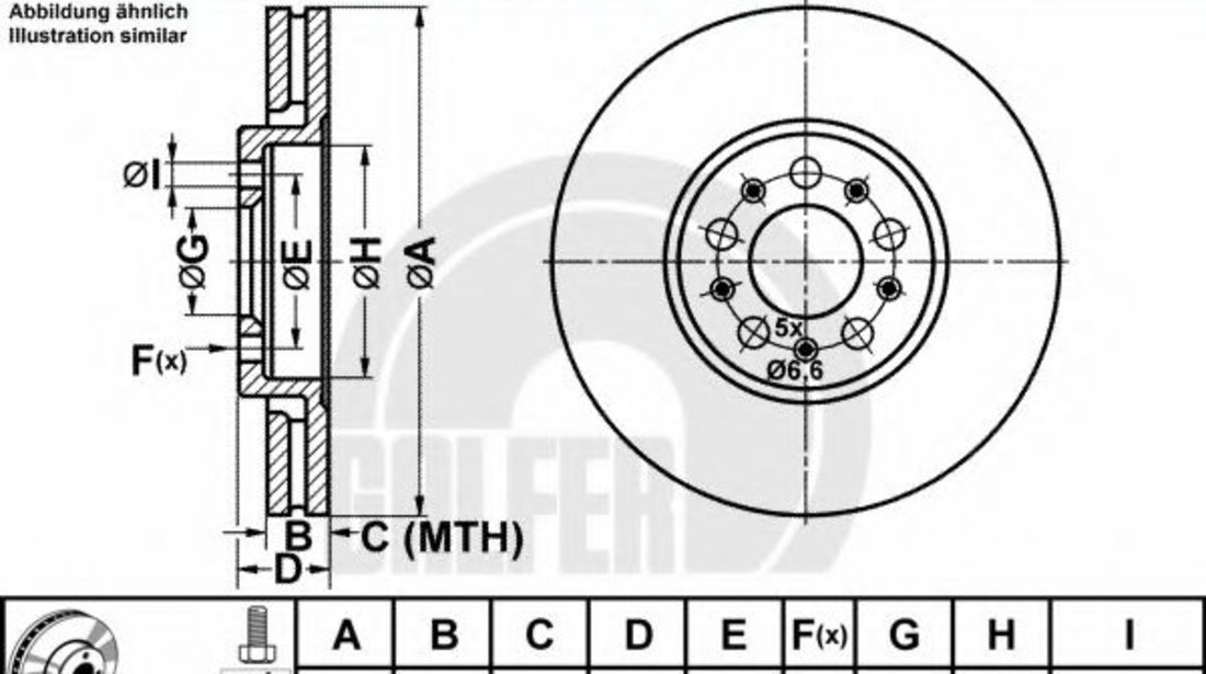 Disc frana SKODA FABIA I Combi (6Y5) (2000 - 2007) GALFER B1.G225-0113.1 piesa NOUA