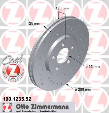 Disc frana SKODA FABIA I Combi (6Y5) (2000 - 2007) ZIMMERMANN 100.1235.52 piesa NOUA