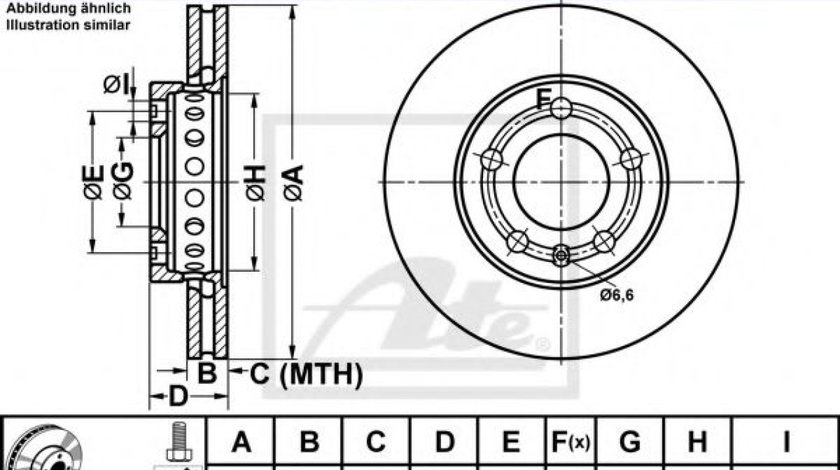 Disc frana SKODA FABIA I Limuzina (6Y3) (1999 - 2007) ATE 24.0118-0137.1 piesa NOUA