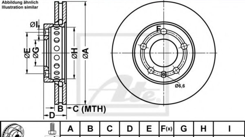 Disc frana SKODA FABIA I Limuzina (6Y3) (1999 - 2007) ATE 24.0318-0137.1 piesa NOUA