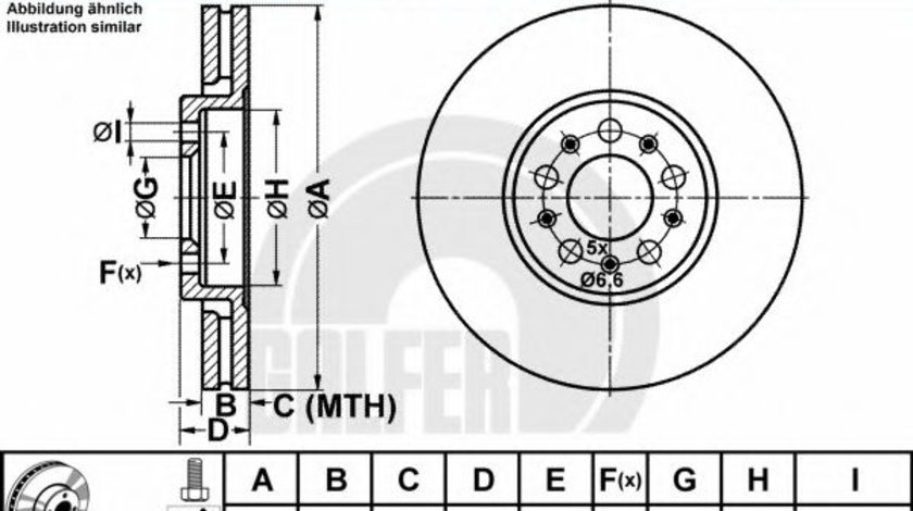 Disc frana SKODA FABIA I Limuzina (6Y3) (1999 - 2007) GALFER B1.G225-0113.1 piesa NOUA