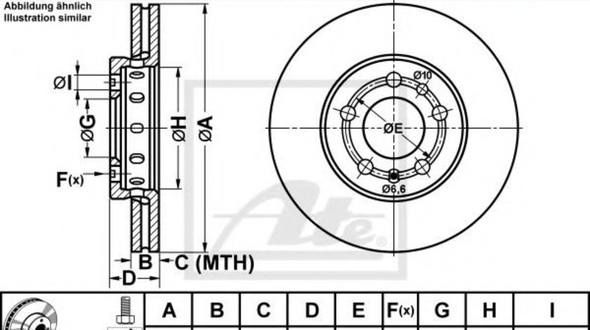 Disc frana SKODA FABIA II (2006 - 2014) ATE 24.0122-0151.1 piesa NOUA