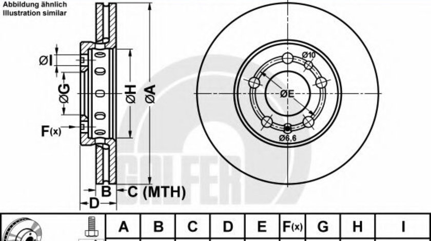 Disc frana SKODA FABIA II (2006 - 2014) GALFER B1.G222-0151.1 piesa NOUA