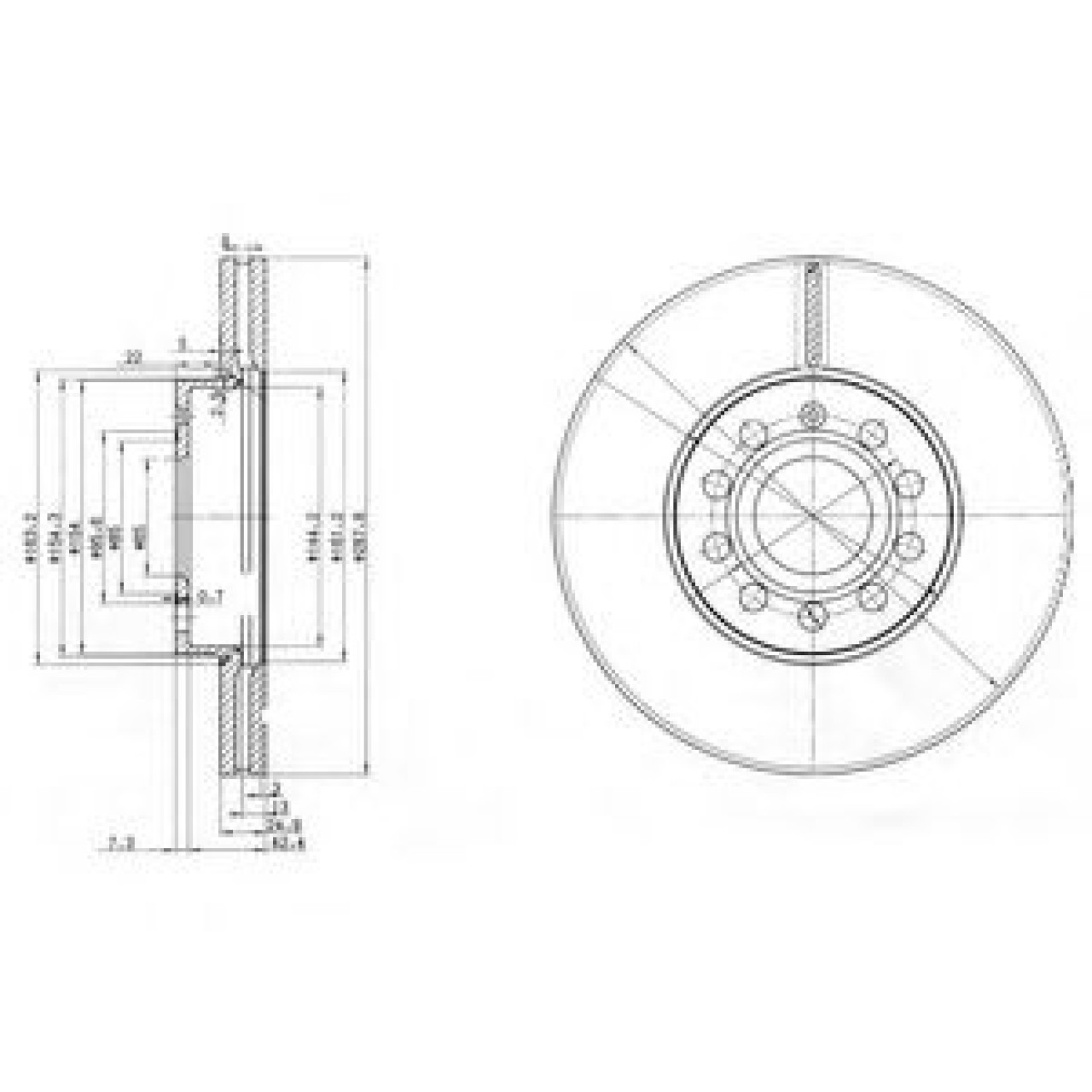 Disc frana SKODA FABIA II Combi (2007 - 2014) DELPHI BG3833C piesa NOUA