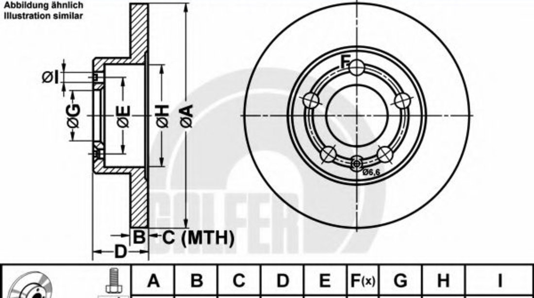 Disc frana SKODA FABIA II Combi (2007 - 2014) GALFER B1.G209-0123.1 piesa NOUA