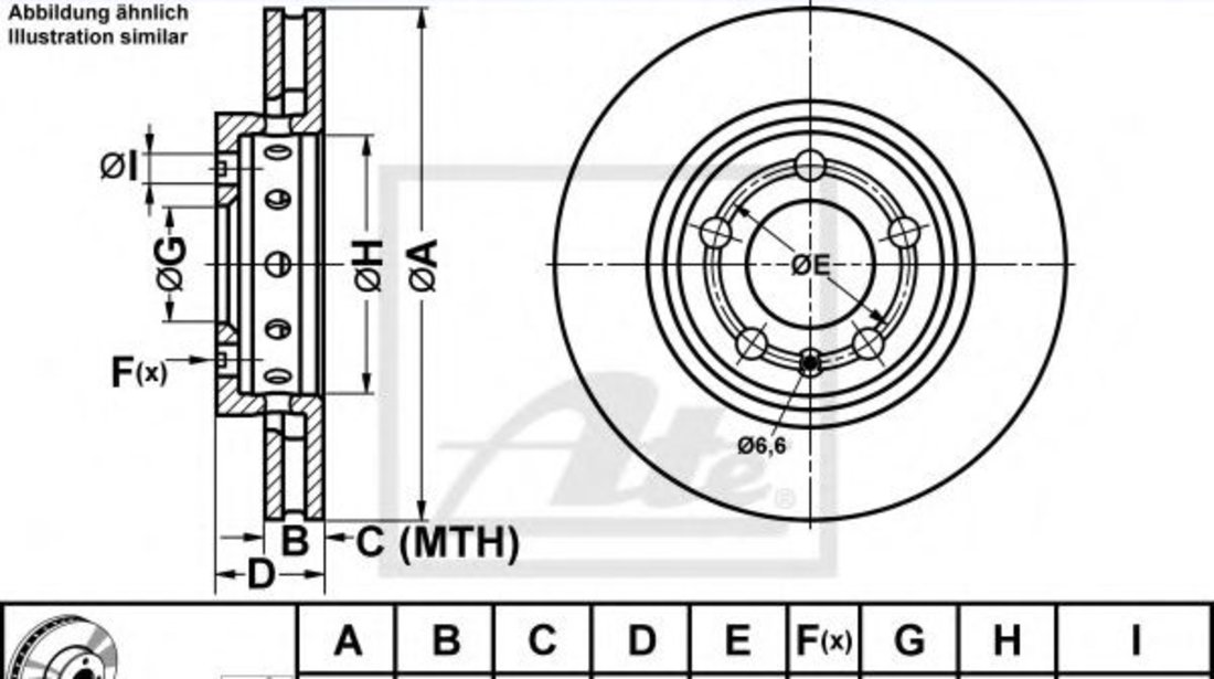 Disc frana SKODA OCTAVIA I Combi (1U5) (1998 - 2010) ATE 24.0122-0163.1 piesa NOUA