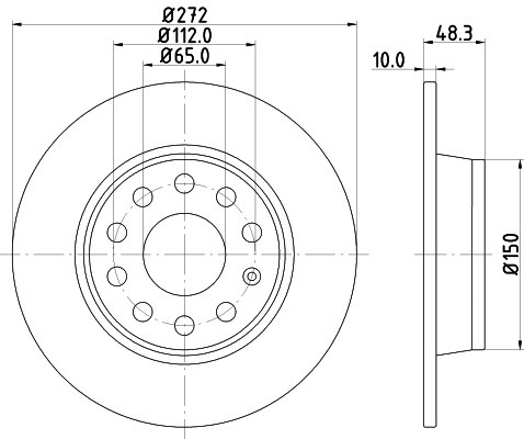 Disc frana SKODA OCTAVIA II (1Z3) (2004 - 2013) KRIEGER 0950004040 piesa NOUA