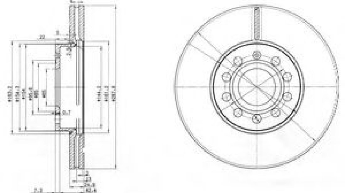 Disc frana SKODA OCTAVIA II Combi (1Z5) (2004 - 2013) DELPHI BG3833C piesa NOUA