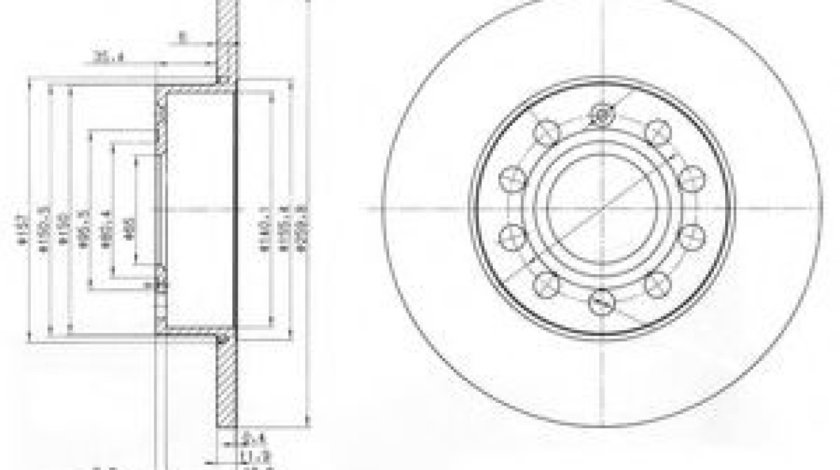 Disc frana SKODA OCTAVIA II Combi (1Z5) (2004 - 2013) DELPHI BG3890C piesa NOUA