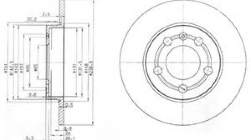 Disc frana SKODA OCTAVIA II Combi (1Z5) (2004 - 2013) DELPHI BG3738 piesa NOUA