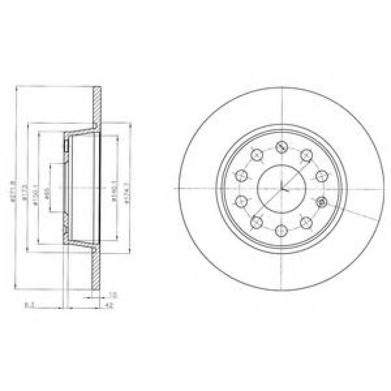 Disc frana SKODA OCTAVIA III (5E3) (2012 - 2016) DELPHI BG4324C piesa NOUA