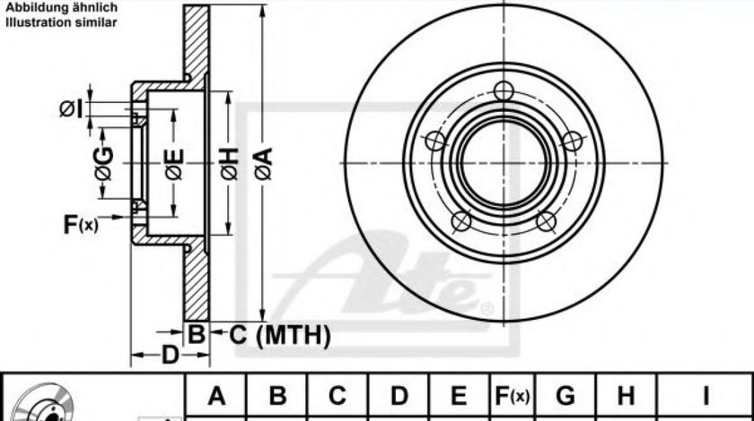 Disc frana SKODA SUPERB I (3U4) (2001 - 2008) ATE 24.0110-0201.1 piesa NOUA