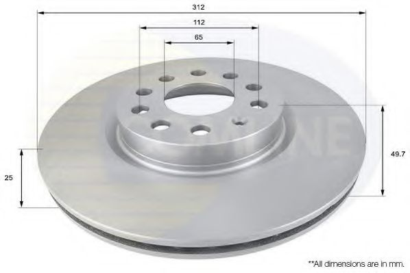 Disc frana SKODA SUPERB II (3T4) (2008 - 2015) COMLINE ADC1449V piesa NOUA