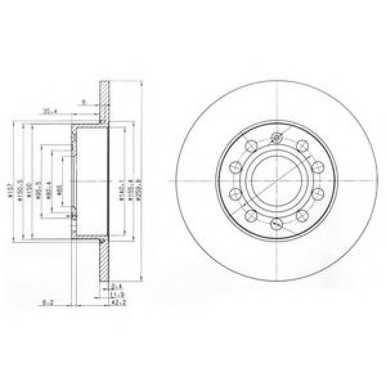 Disc frana SKODA SUPERB II (3T4) (2008 - 2015) DELPHI BG3890C piesa NOUA