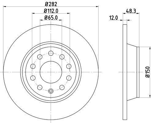 Disc frana SKODA SUPERB II (3T4) (2008 - 2015) KRIEGER 0950004069 piesa NOUA