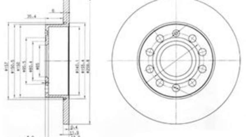 Disc frana SKODA YETI (5L) (2009 - 2016) DELPHI BG3890 piesa NOUA