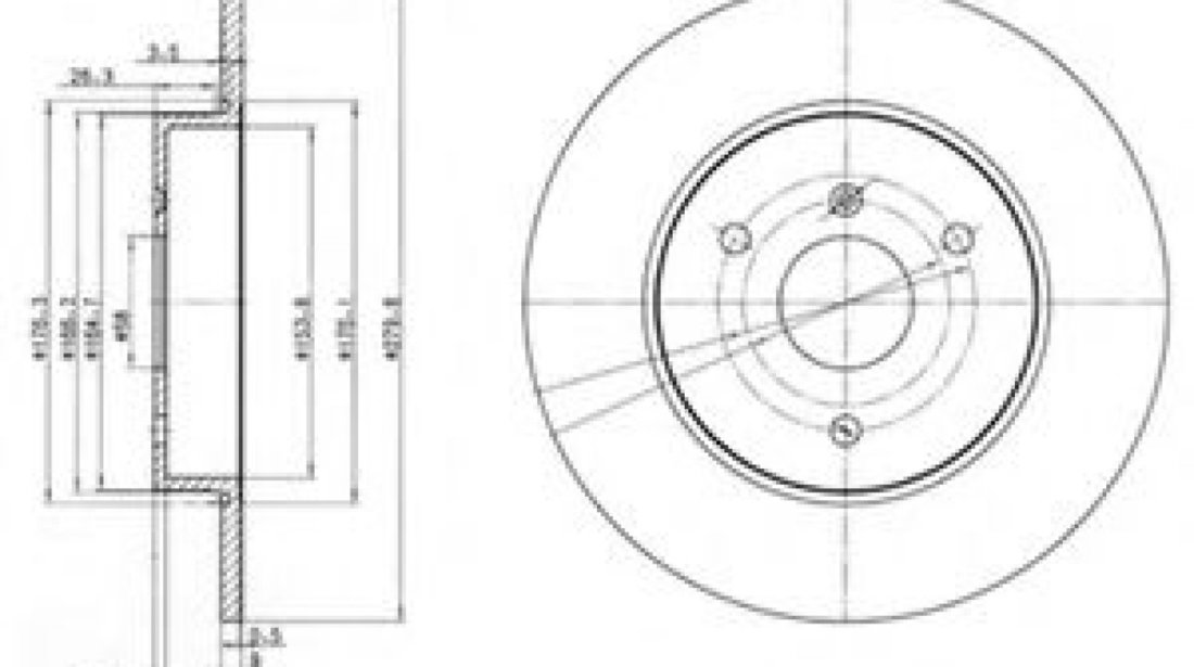 Disc frana SMART FORTWO Cabrio (451) (2007 - 2016) DELPHI BG3526 piesa NOUA