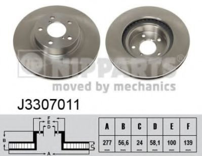 Disc frana SUBARU FORESTER (SF) (1997 - 2002) NIPPARTS J3307011 piesa NOUA