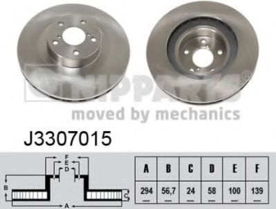 Disc frana SUBARU FORESTER (SG) (2002 - 2016) NIPPARTS J3307015 piesa NOUA