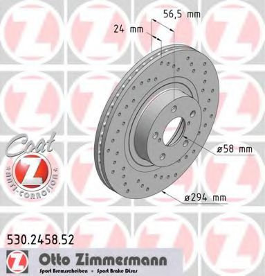 Disc frana SUBARU FORESTER (SH) (2008 - 2016) ZIMMERMANN 530.2458.52 piesa NOUA