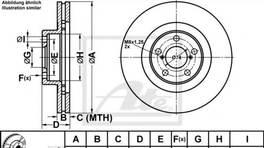 Disc frana SUBARU IMPREZA Hatchback (GR, GH, G3) (2007 - 2016) ATE 24.0124-0196.1 piesa NOUA