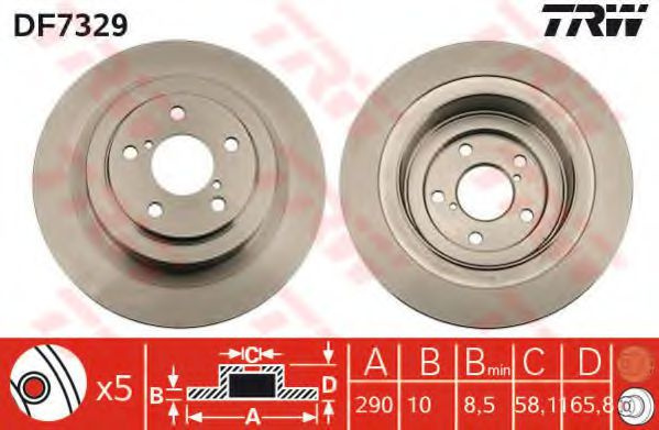 Disc frana SUBARU LEGACY III (BE, BH) (1998 - 2003) TRW DF7329 piesa NOUA