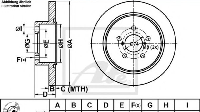 Disc frana SUBARU LEGACY IV Combi (BL, BP, B13) (2003 - 2016) ATE 24.0110-0728.1 piesa NOUA