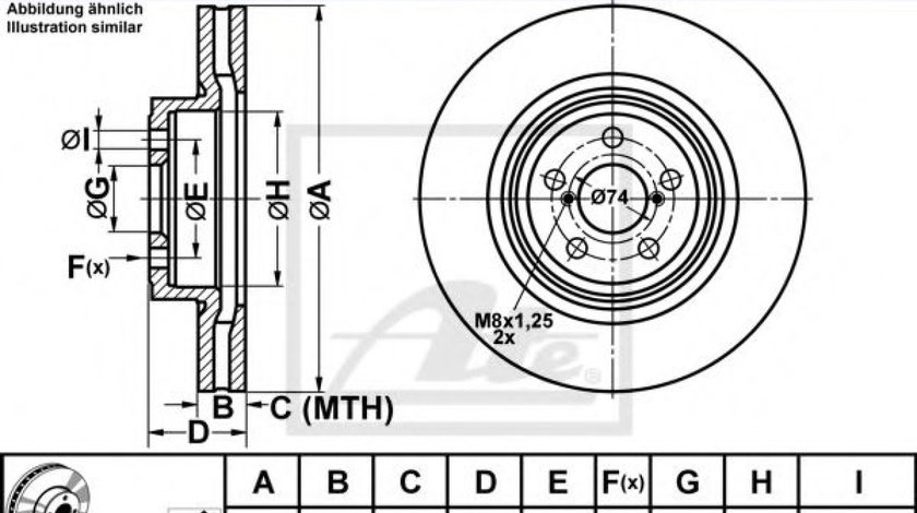 Disc frana SUBARU LEGACY IV Combi (BL, BP, B13) (2003 - 2016) ATE 24.0130-0204.1 piesa NOUA