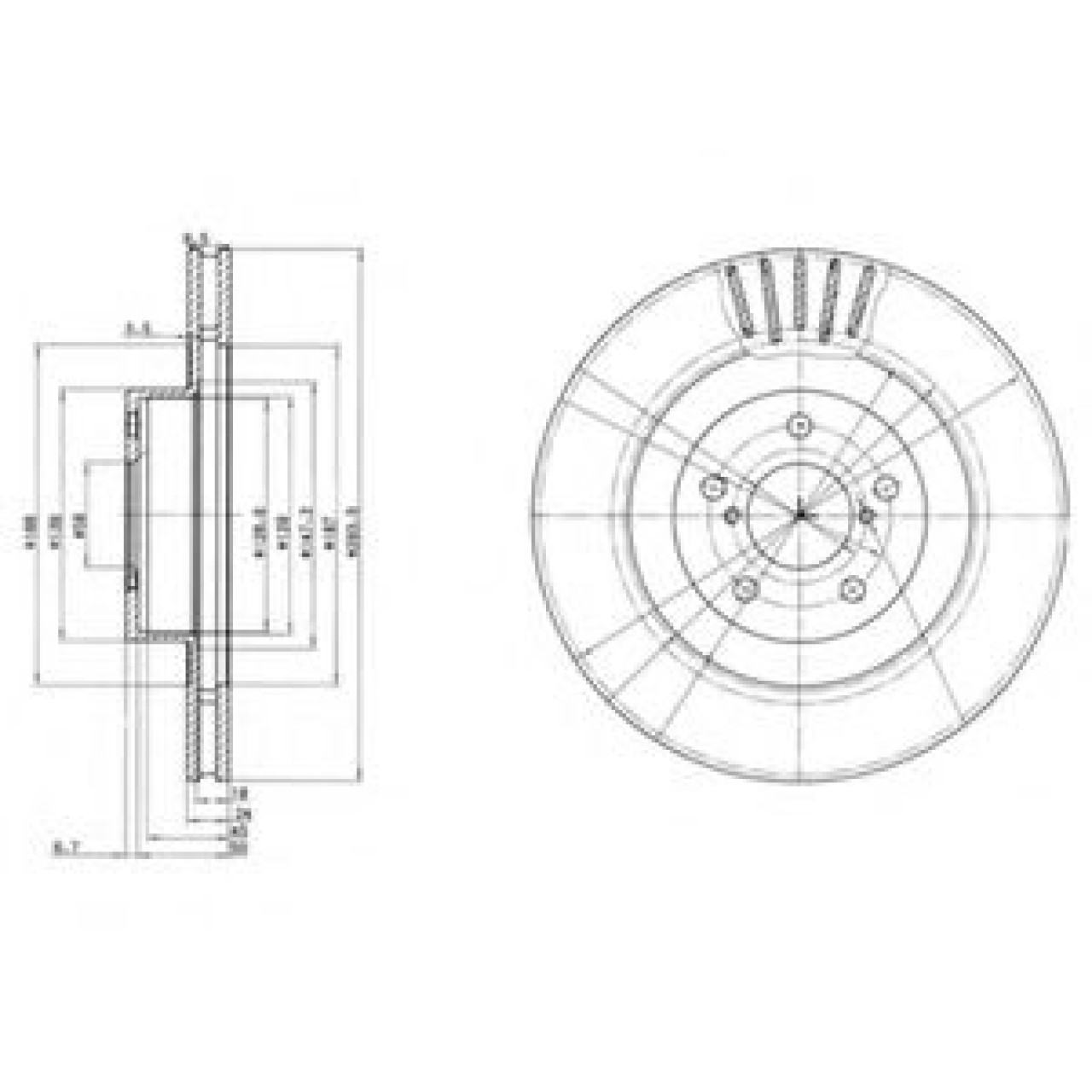 Disc frana SUBARU OUTBACK (BE, BH) (1998 - 2003) DELPHI BG3413 piesa NOUA