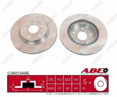 Disc frana SUZUKI GRAND VITARA II (JT) (2005 - 2016) ABE C38019ABE piesa NOUA