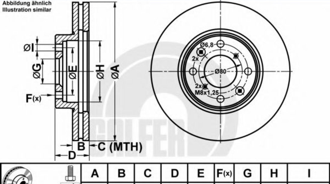 Disc frana SUZUKI SWIFT III (MZ, EZ) (2005 - 2016) GALFER B1.G220-0211.1 piesa NOUA