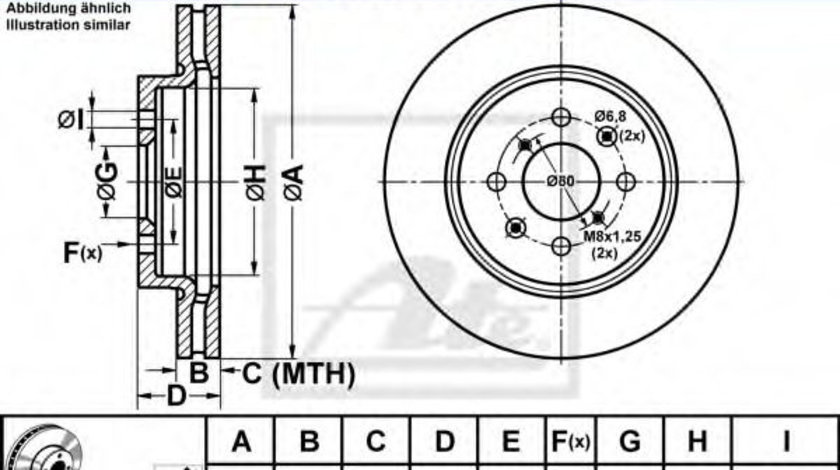 Disc frana SUZUKI SWIFT IV (FZ, NZ) (2010 - 2016) ATE 24.0122-0282.1 piesa NOUA