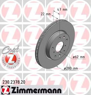 Disc frana SUZUKI SX4 (EY, GY) (2006 - 2016) ZIMMERMANN 230.2378.20 piesa NOUA