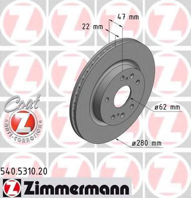 Disc frana SUZUKI SX4 S-Cross (2013 - 2016) ZIMMERMANN 540.5310.20 piesa NOUA