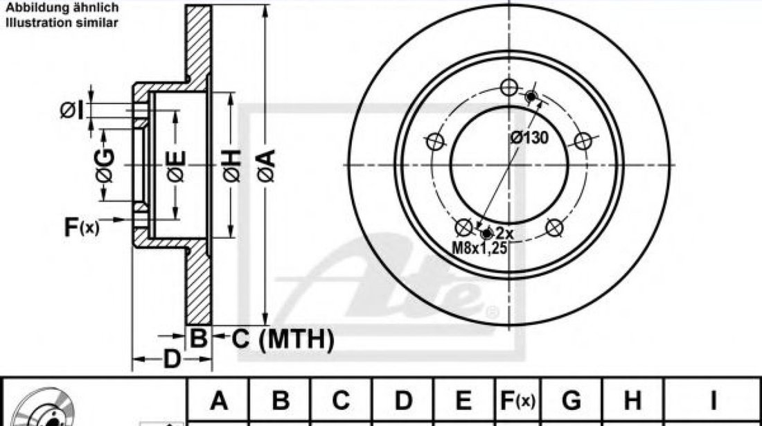 Disc frana SUZUKI VITARA Cabrio (ET, TA) (1988 - 2002) ATE 24.0110-0242.1 piesa NOUA