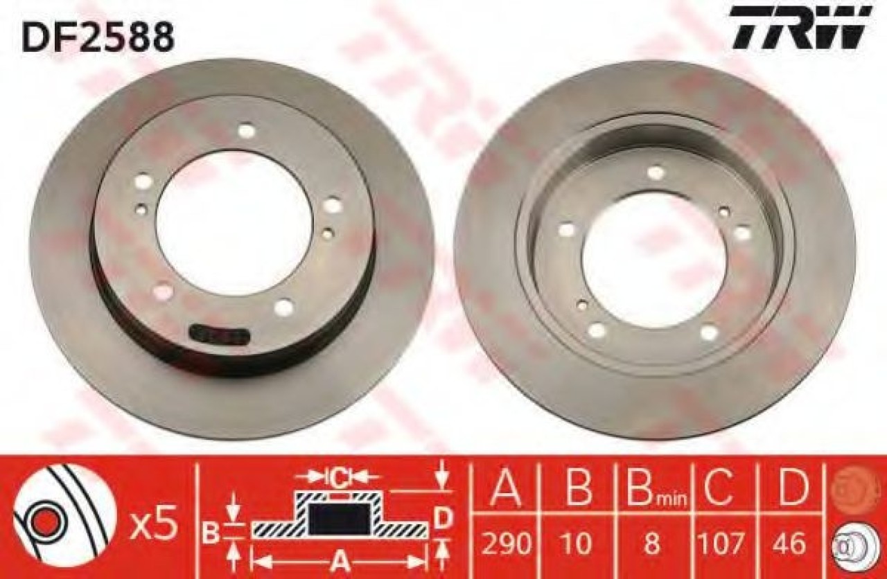 Disc frana SUZUKI VITARA (ET, TA) (1988 - 1998) TRW DF2588 piesa NOUA