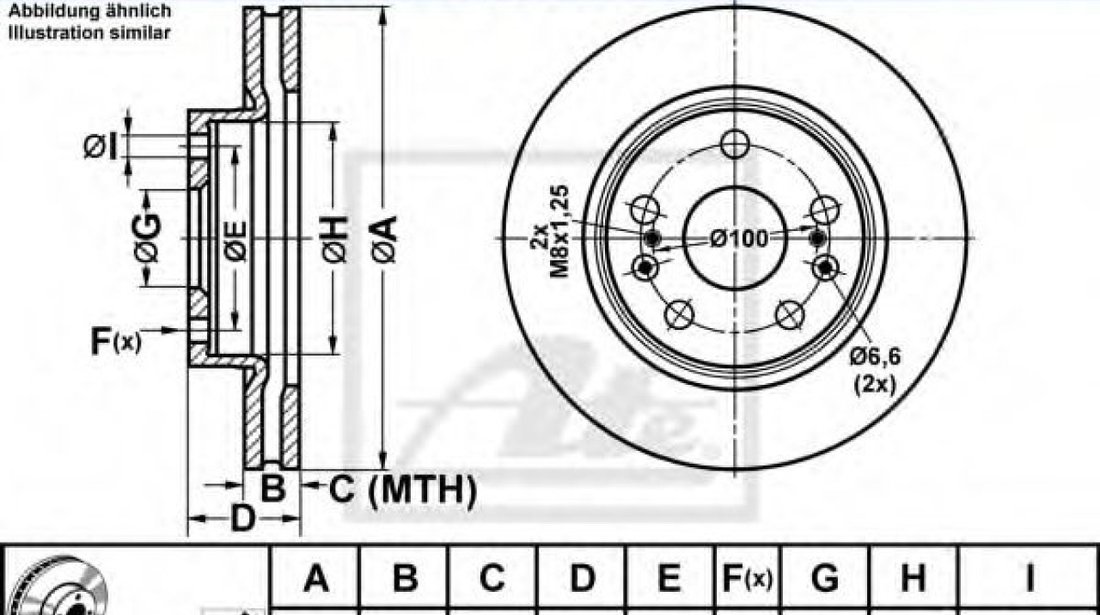 Disc frana SUZUKI VITARA (LY) (2015 - 2016) ATE 24.0122-0290.1 piesa NOUA