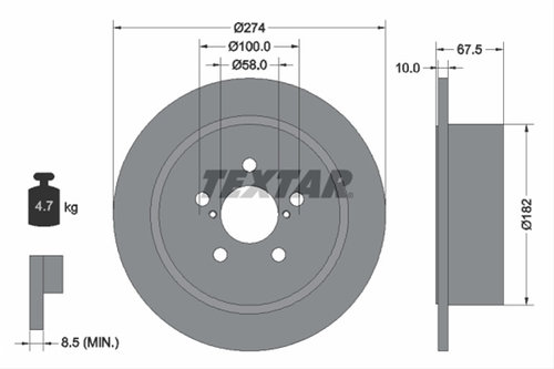 Disc Frana Textar Subaru 92167800