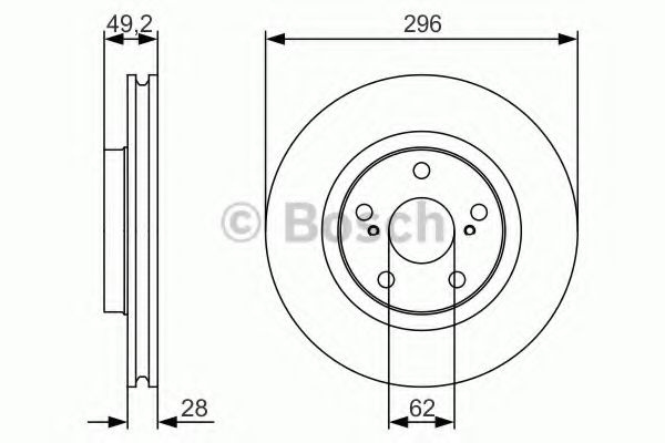 Disc frana TOYOTA AURIS (NRE15, ZZE15, ADE15, ZRE15, NDE15) (2006 - 2012) BOSCH 0 986 479 S22 piesa NOUA