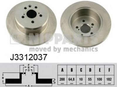 Disc frana TOYOTA AVENSIS Station Wagon (T22) (1997 - 2003) NIPPARTS J3312037 piesa NOUA