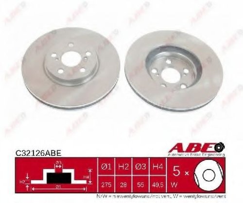 Disc frana TOYOTA AVENSIS (T22) (1997 - 2003) ABE C32126ABE piesa NOUA