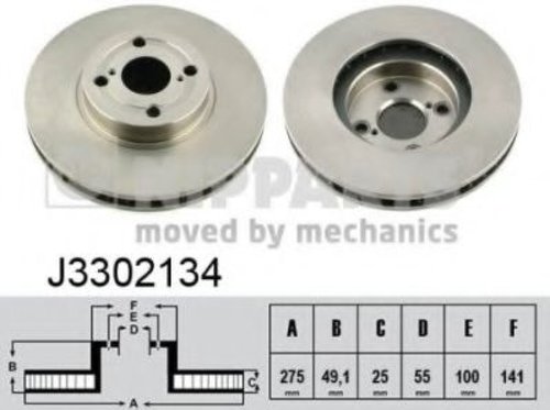 Disc frana TOYOTA COROLLA (CDE12, ZZE12, NDE12, ZDE12) (2001 - 2007) NIPPARTS J3302134 piesa NOUA