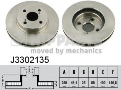 Disc frana TOYOTA COROLLA Combi (E12J, E12T) (2001 - 2007) NIPPARTS J3302135 piesa NOUA